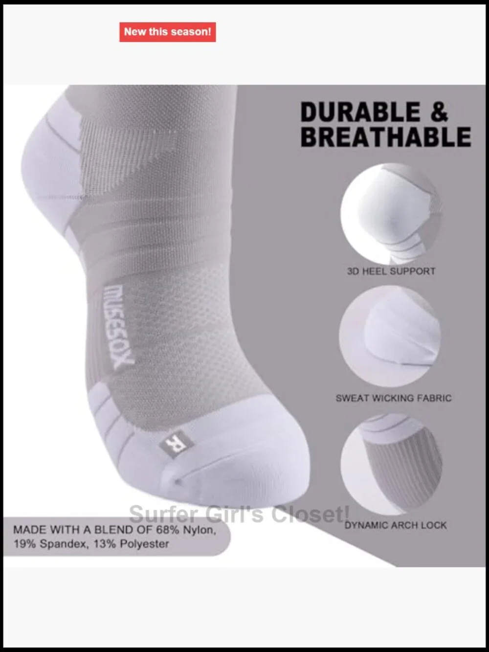Compression Socks Knee High 15-20mmHg Graduated Support 3 Pairs Unisex